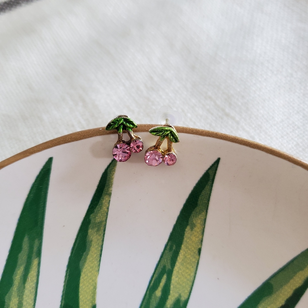 New Cherry 🍒  Stud Earrings light pink